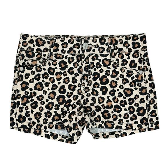 EPIC THREADS Girls Denim Leopard Print Shorts 7 NWOT - Picture 1 of 4